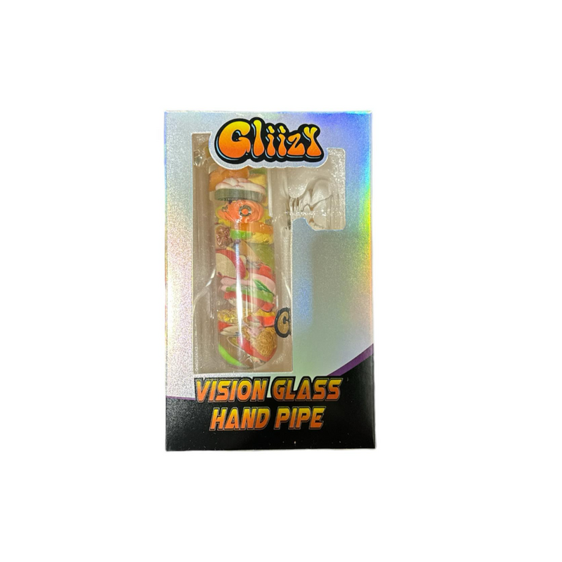 6 INCH GLIIZY VISION GLASS HAND PIPE 1CT