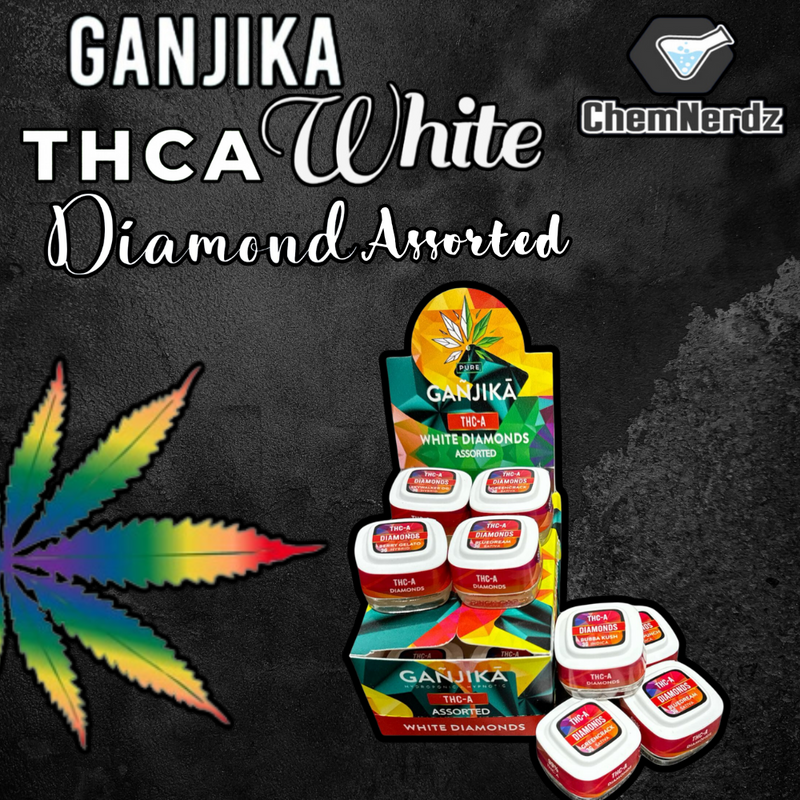 GANJIKA THCA 3G DABS WHITE DIAMONDS ASSORTED FLAVOR 12CT