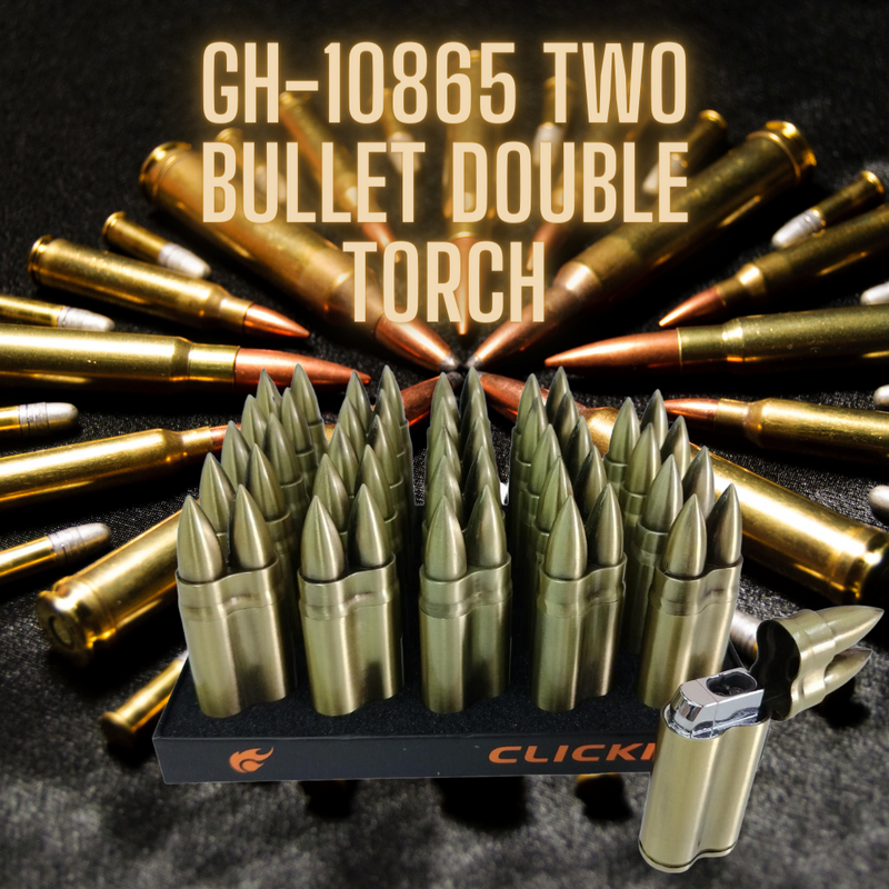 GH-10865 CLICKIT TWO BULLET DOUBLE TORCH 25CT/DISPLAY