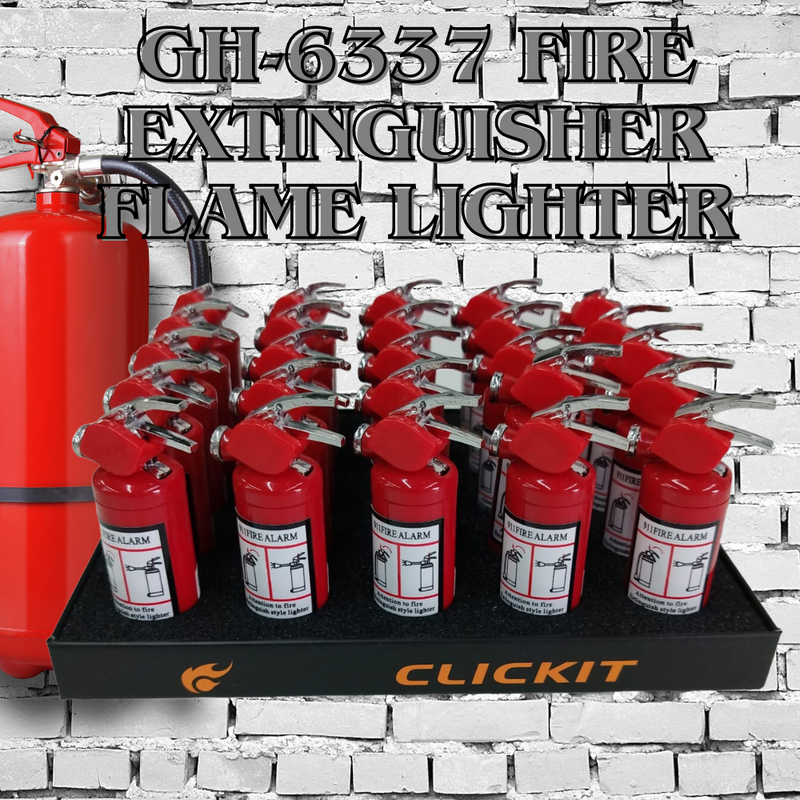 GH-6337 CLICKIT FIRE EXTINGUISHER FLAME LIGHTER 25CT/DISPLAY