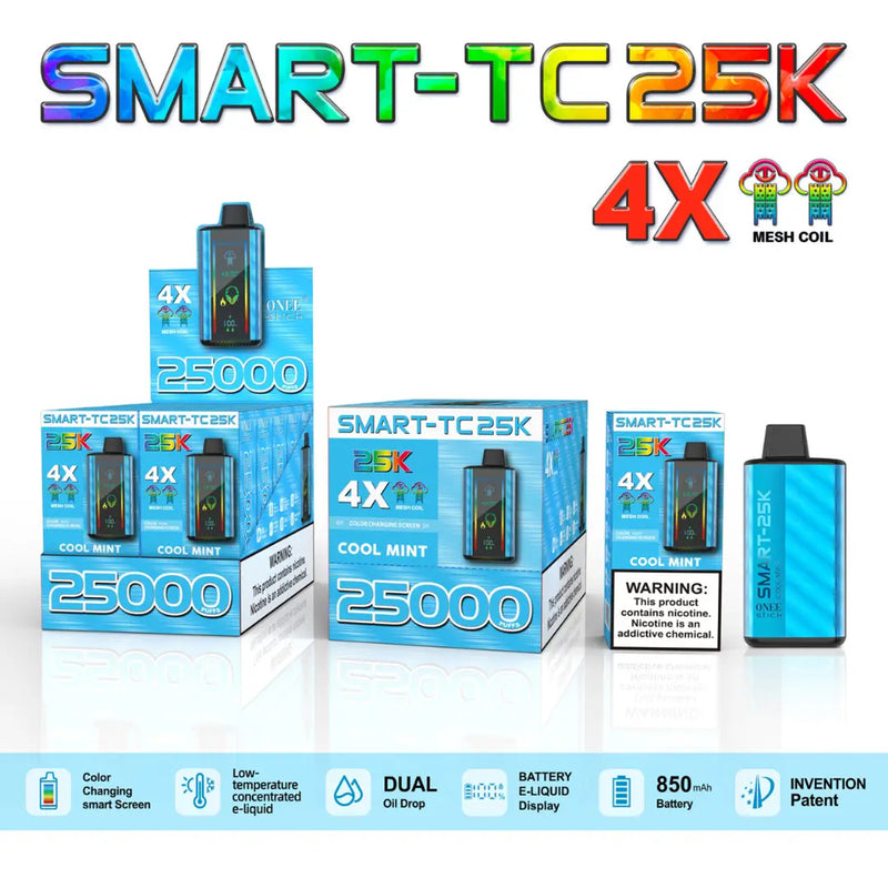 ONE STICK SMART 25K RECHRAGEABLE DISPOSABLE VAPE 10CT/DISPLAY