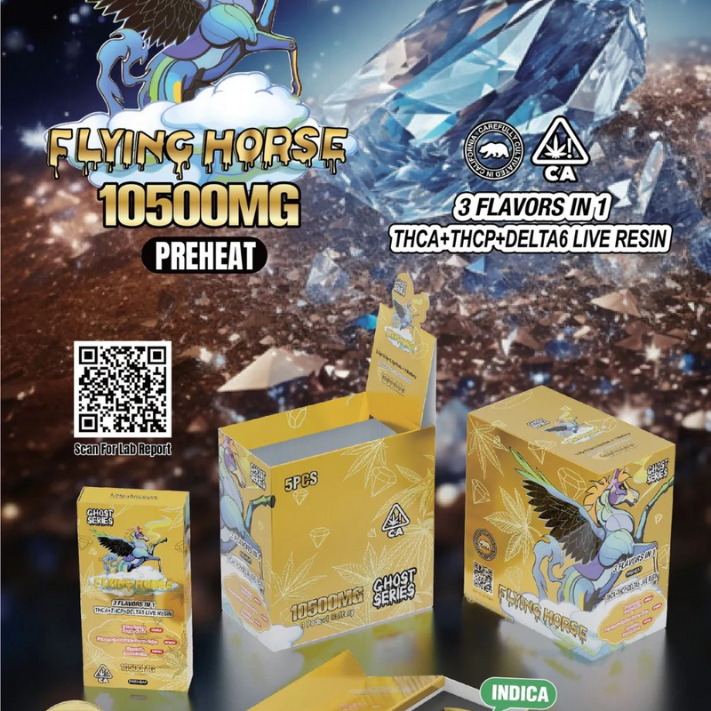 FLYING HORSE 10500MG 3FLAVORS IN 1 DISPOSABLE 5CT/DISPLAY