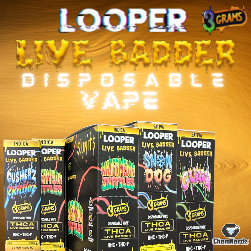 LOOPER THC-A LIVE BADDER 3G DISPOSABLE VAPE 5CT/DISPLAY
