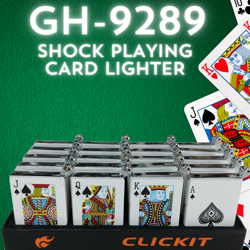 GH-9289 CLICKIT SHOCK PLAYING CARD LIGHTER 20CT/DISPLAY