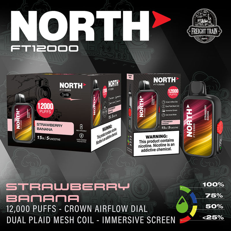 NORTH FT12000 RECHARGEABLE DISPOSABLE VAPE 10CT/DISPLAY