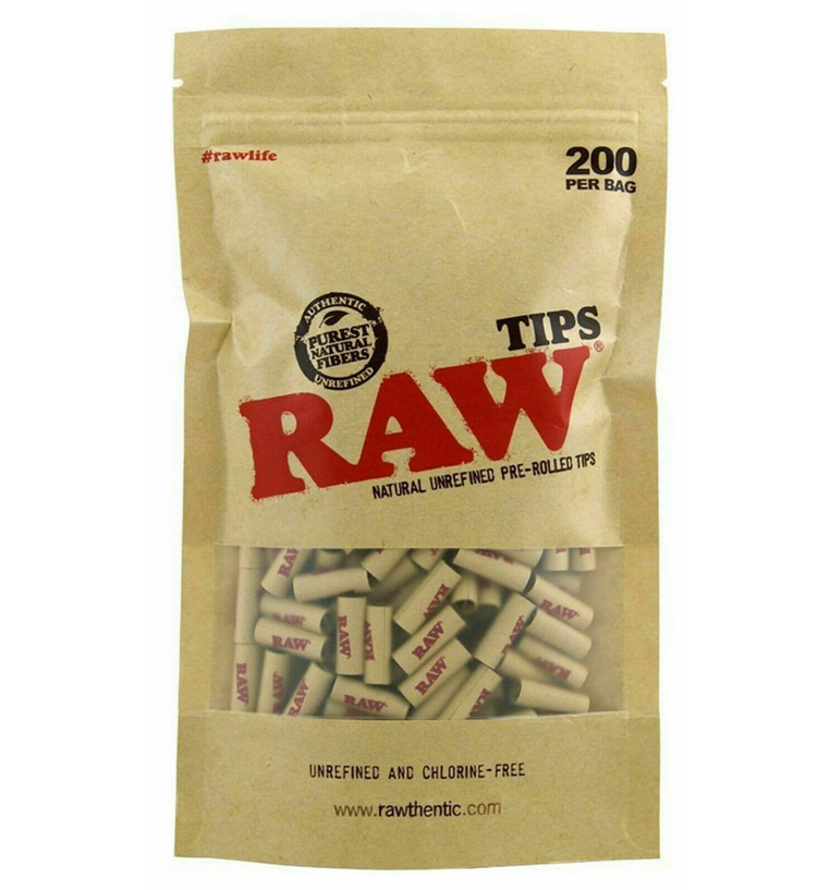 RAW NATURAL UNREFINED PRE-ROLLED TIPS 20CT/BOX