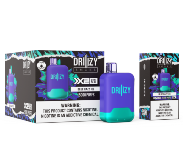 DRIIIZY X2 DUAL TANK 15000 PUFFS RECHARGEABLE DISPOSABLE 10CT/DISPLAY