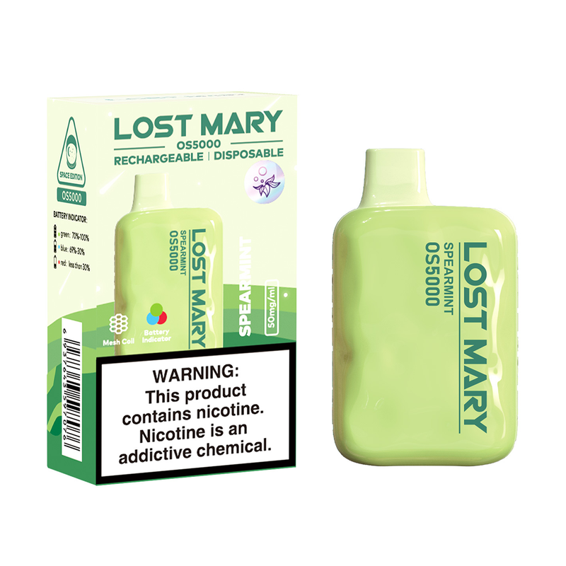 LOST MARY OS5000 RECHARGEABLE DISPOSABLE VAPE 10CT/DISPLAY