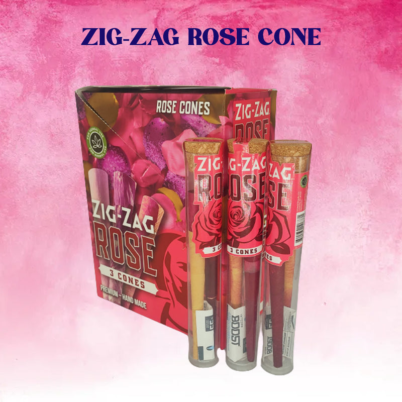 ZIG-ZAG ROSE CONES 3CT/DISPLAY