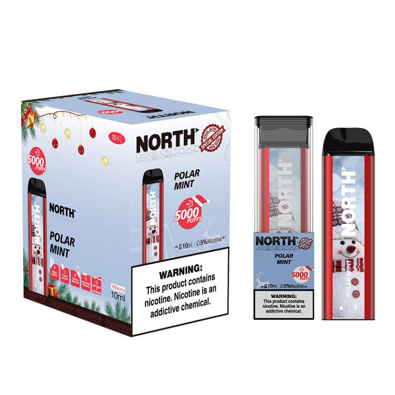 NORTH HOLIDAY EDITION 5000 PUFFS RECHARGEABLE DISPOSABLE VAPE 10CT/DISPLAY