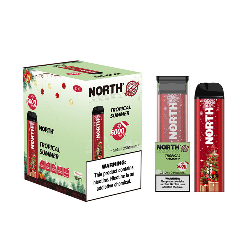NORTH HOLIDAY EDITION 5000 PUFFS RECHARGEABLE DISPOSABLE VAPE 10CT/DISPLAY
