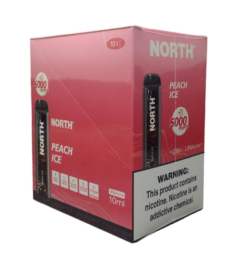NORTH RECHARGEABLE DISPOSABLE VAPE 5000 PUFFS 10CT/DISPLAY
