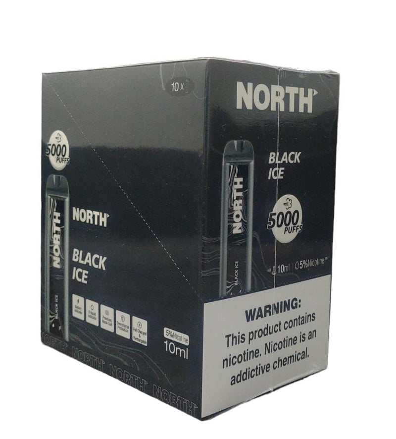 NORTH RECHARGEABLE DISPOSABLE VAPE 5000 PUFFS 10CT/DISPLAY