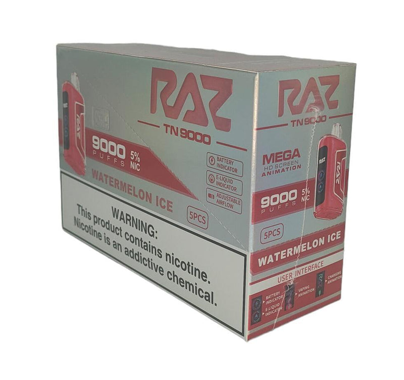 RAZ TN9000 RECHARGEABLE DISPOSABLE VAPE 5CT/DISPLAY