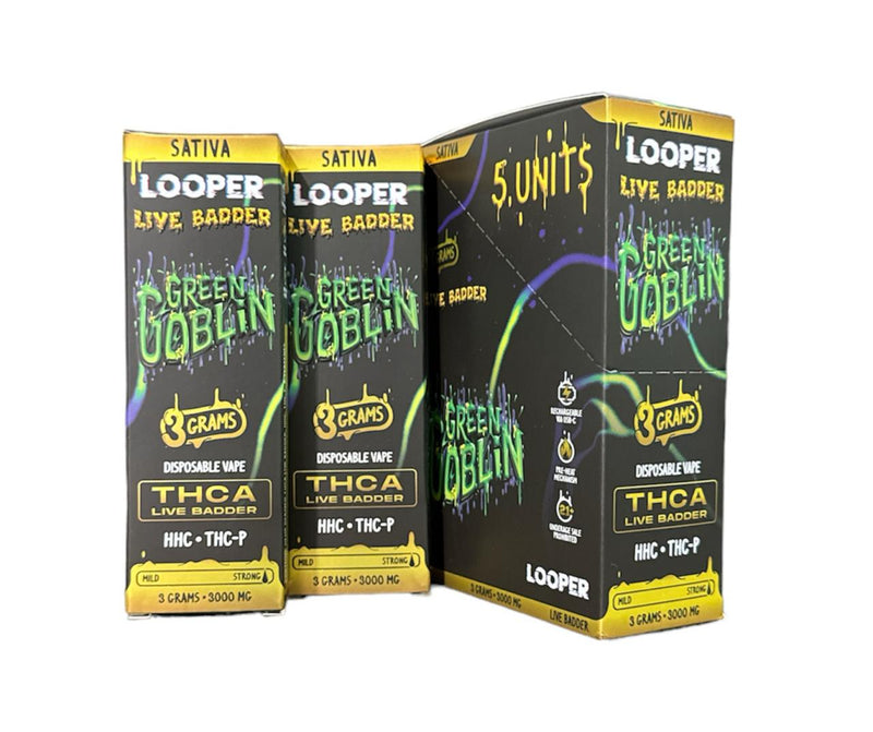 LOOPER THC-A LIVE BADDER 3G DISPOSABLE VAPE 5CT/DISPLAY