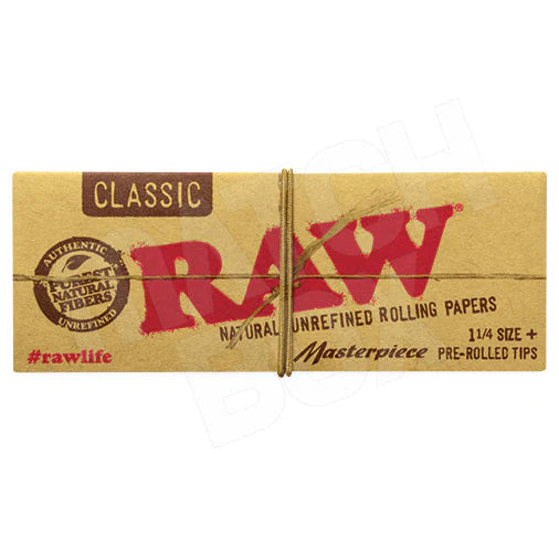 RAW CLASSIC MASTERPIECE 1¼ PRE ROLL + PREROLLS 24PCS/BOX