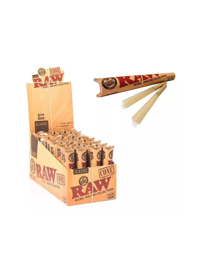 RAW CLASSIC 11/4 SIZE CONE 6PCS/BOX