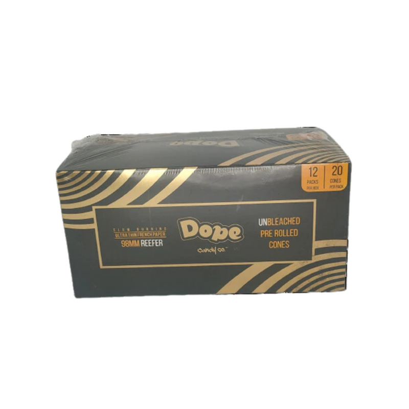 DOPE PRE-ROLL UNBLEACHED CONES 98MM REEFER 12CT/DISPLAY