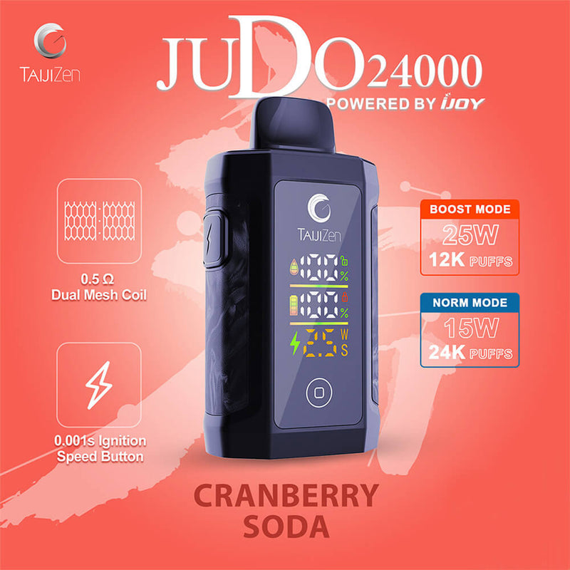JUDO BY IJOY RECHARGEABLE DISPOSABLE VAPE 24000 PUFFS 5CT/DISPLAY
