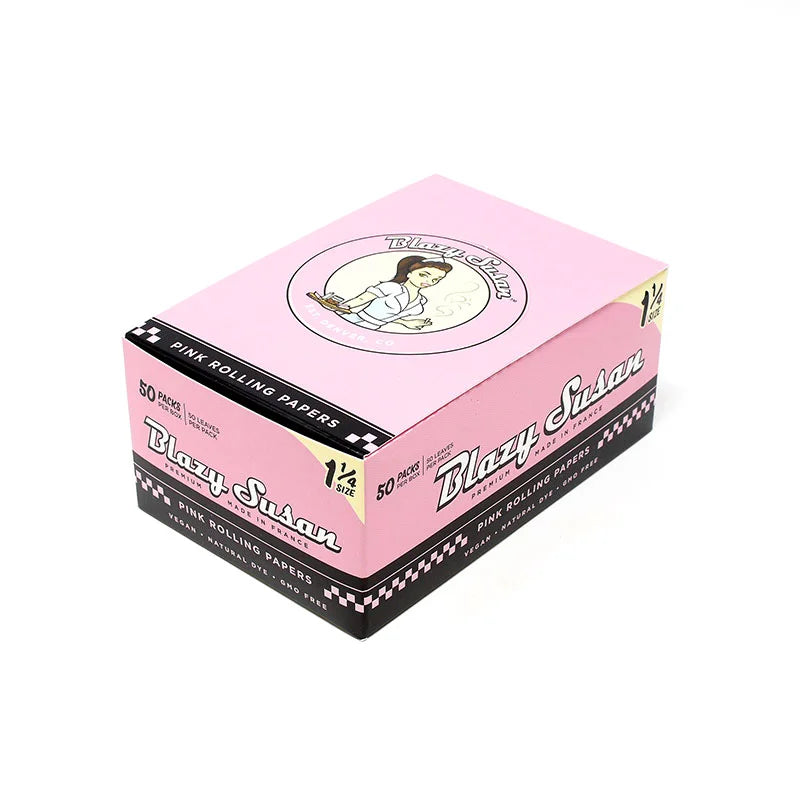 BLAZY SUSAN PINK 1 1/4 ROLLING PAPERS 50CT/PK