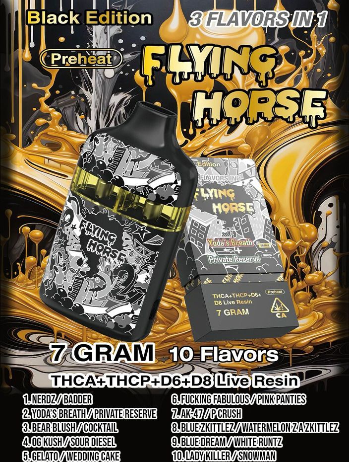 FLYING HORSE BLACK EDITION THCA+ THCP + D6 + D8 LIVE RESIN 5CT/DISPLAY