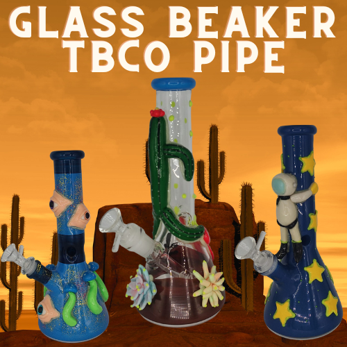 10” GLASS BEAKER 3D MONSTERS TBCO PIPE 1CT/DISPLAY