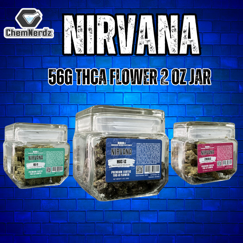 NIRVANA 56G THCA FLOWER 2 OZ JAR 1CT