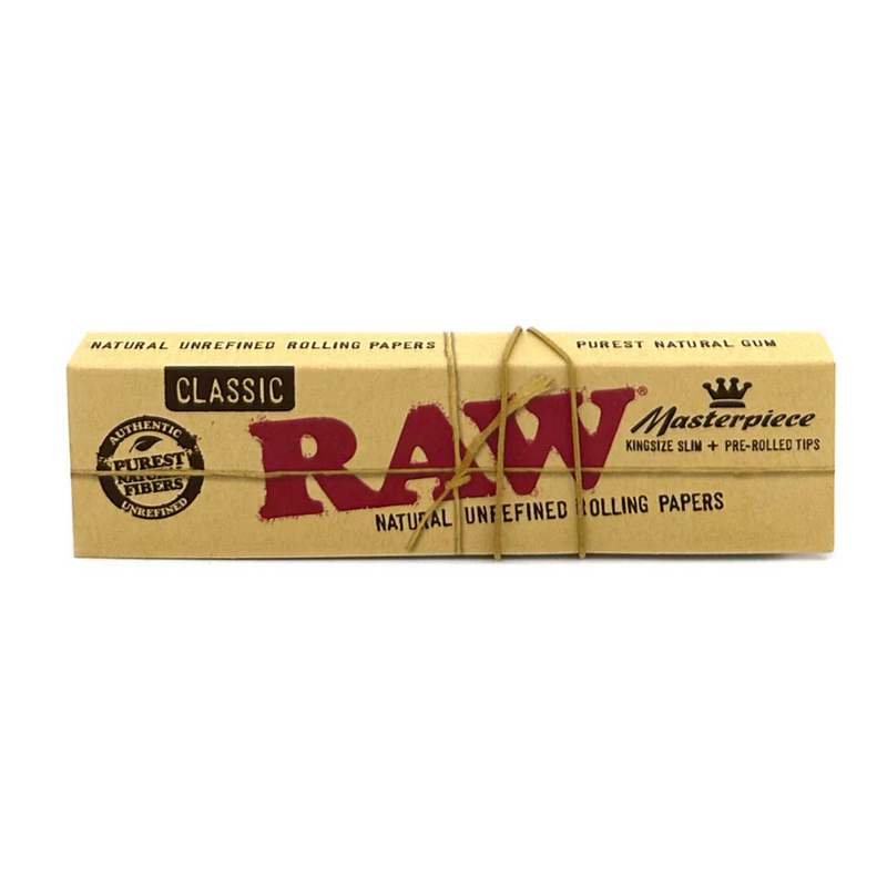 RAW CLASSIC MASTERPIECE KING SIZE SLIM+PRE ROLL TIPS 24CT/DISPLAY