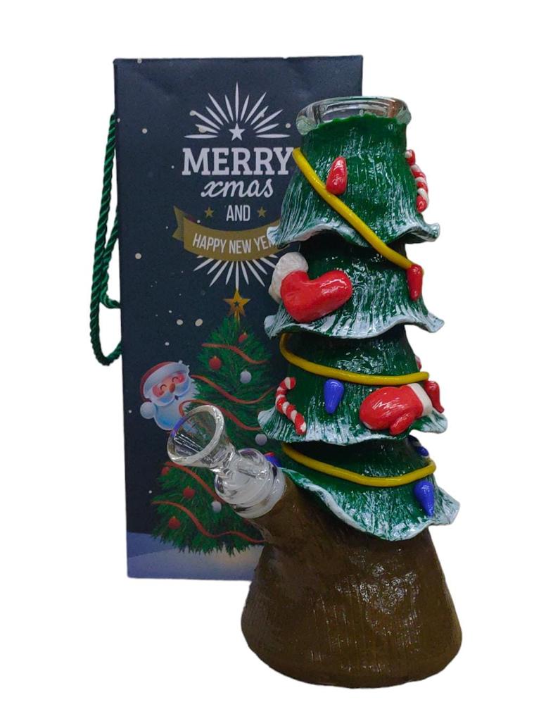 10" CHRISTMAS HOLIDAY THEMED FLORAL TREE TBCO PIPES 1CT