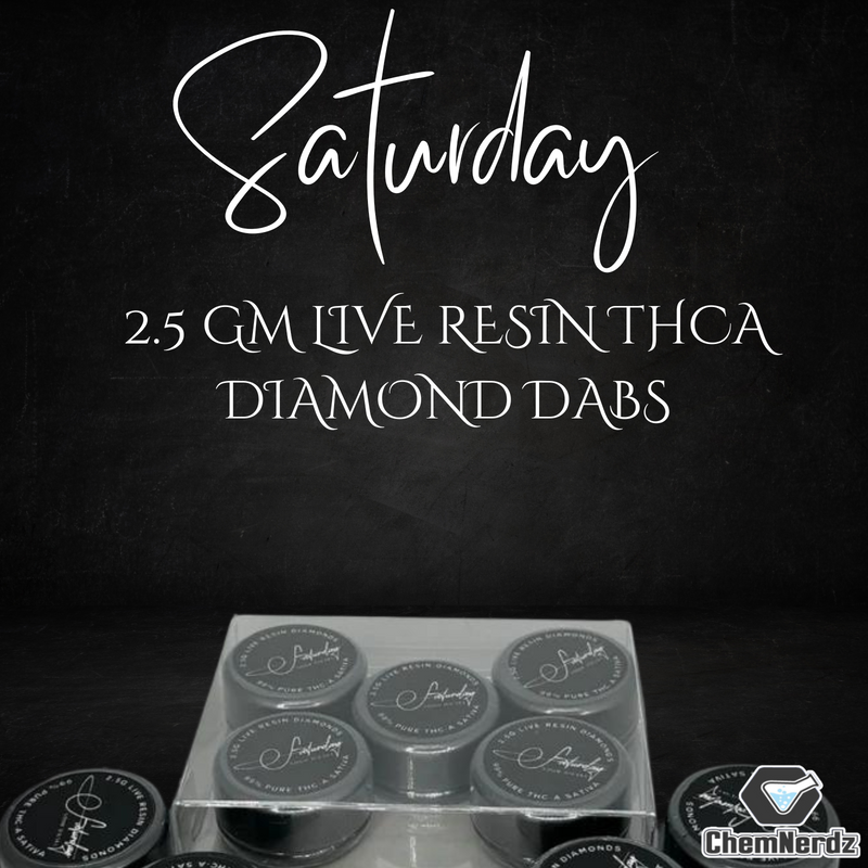 SATURDAY 2.5GM LIVE RESIN THCA DIAMOND DABS 5CT/BOX